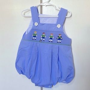 Boys soccer smocked bubble